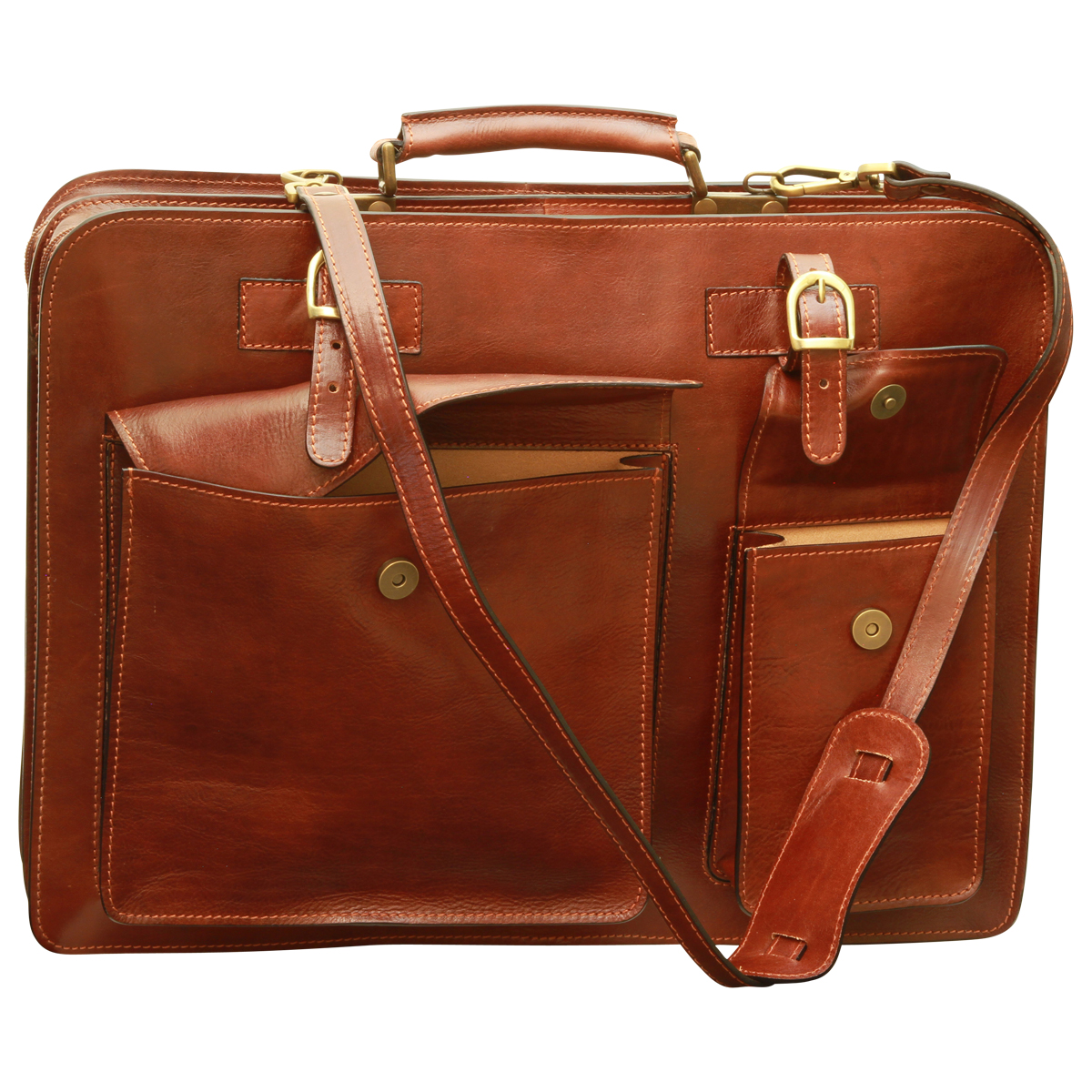 Old Angler Briefcase with front pockets Large 0064 - Bild 4
