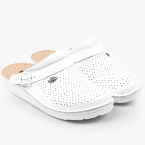 Settle clogs i läder för herr - vit