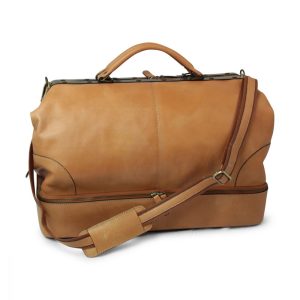 Old Angler LEATHER TRAVEL BAG WITH ZIPPED OPENING BOTTOM 4085