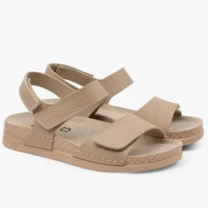 Moveo damsandal i läder med hälrem - beige