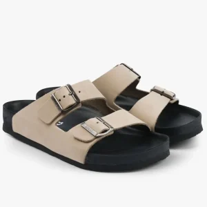 Crazy läder herrsandaler - beige
