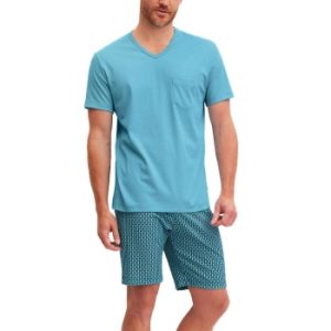 Calida Relax Streamline Short Pyjama Blå/Blå bomull Medium Herr