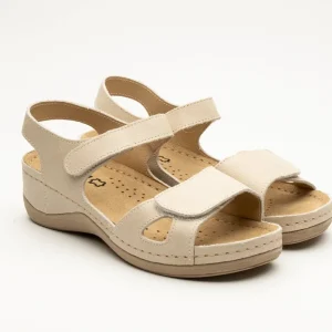 Beti läder damsandaler - beige