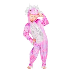 Disco Dinosaurie Rosa Jumpsuit Barn Maskeraddräkt – Medium