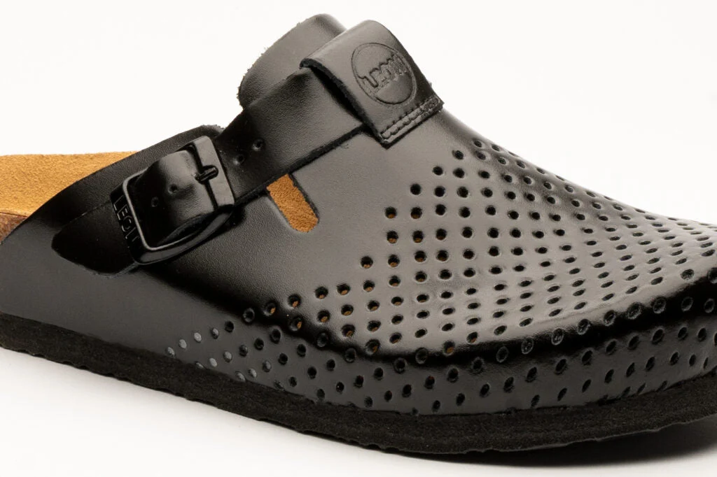 Edita dam läder clogs - svart - Bild 5