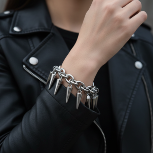 Silverfärgat Spike Bracelet
