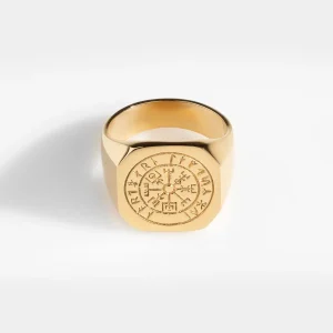 VEGVISIR OVERSIZE SIGNET RING (GULD)