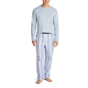 Tommy Hilfiger Original Long Sleeve Pyjama Set Ljusblå bomull Medium Herr
