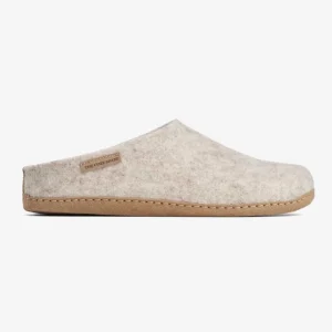 Filttofflor med mockasula - Beige